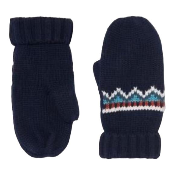 Janie And Jack The Fair Isle Mittens Navy Blue Size 6 - 8Yrs - Picture 1 of 7